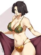1girl armor bare_shoulders bikini_armor bikini_top black_hair blush breasts cinder_fall clavicle cleavage cosplay cowboy_shot female hair_over_one_eye high_resolution large_breasts legs_together lips looking_at_viewer lulu-chan92 midriff navel parted_lips princess_leia_organa_solo princess_leia_organa_solo_(cosplay) rwby scar shiny shiny_hair shiny_skin short_hair smile solo star_wars teeth thighs very_high_resolution yellow_eyes // 1080x1442 // 162.3KB